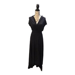 Maeve Chic Black Asymmetrical Dress Sz S